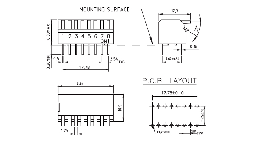 DP-08 DIp Switch 